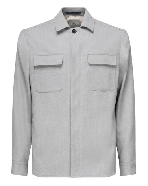 Eleventy Geknöpfte Jacke mit Taschen in Gray für Herren