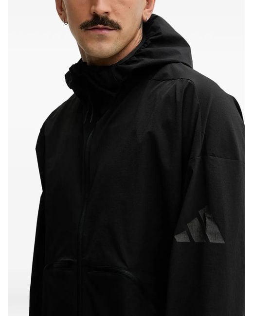 Adidas Black Myshelter Hooded Zip Jacket for men