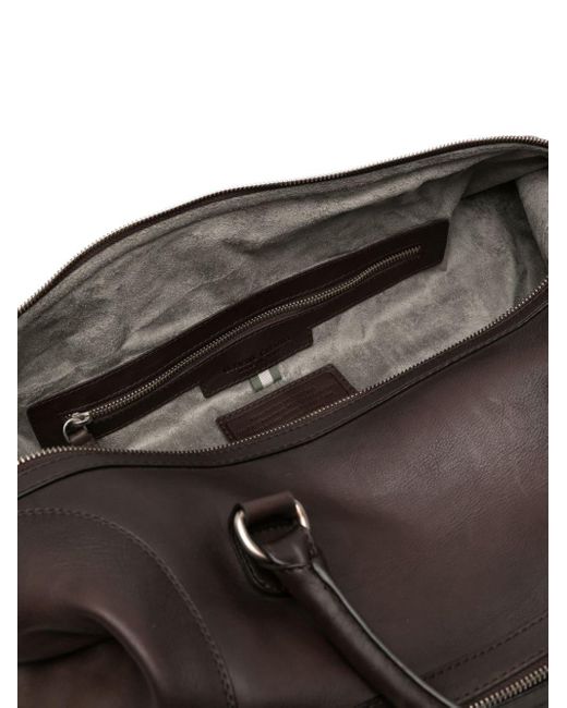 Officine Creative Black Panelled Leather Holdall Bag for men