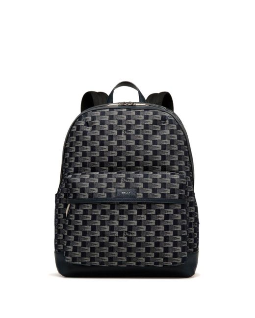 Bally Black Pennant Denim Backpack for men