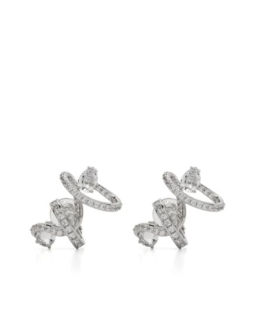 Swarovski Hyperbola ピアス White