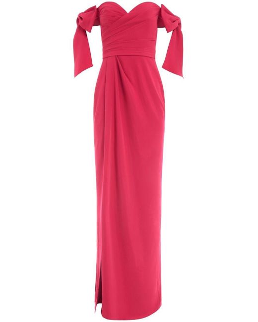 Marchesa notte Off-shoulder Gown in Pink | Lyst