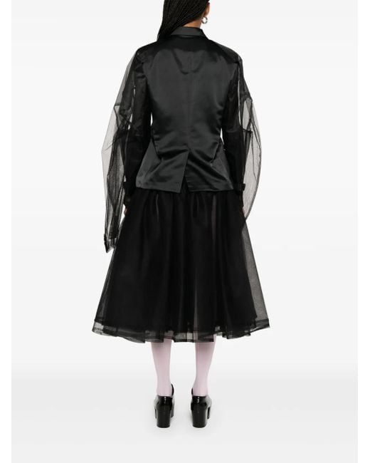 Comme des Garçons Black Tulle-Inserts Blazer