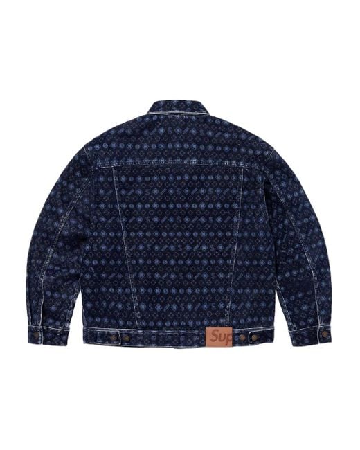 Supreme Flocked Denim Jacket in Blue for Men | Lyst