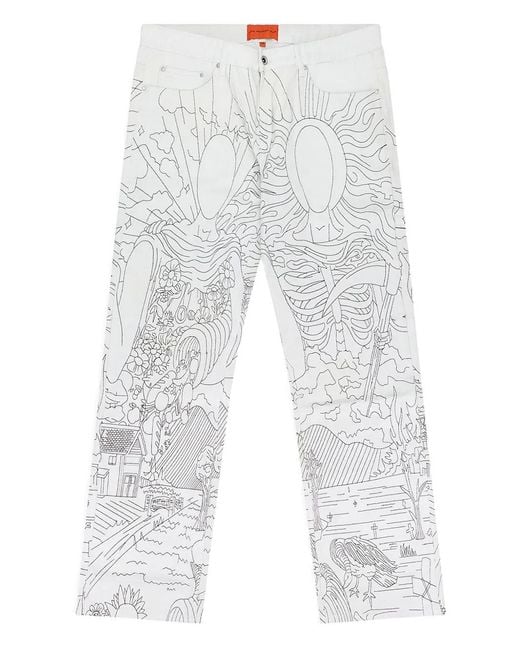 Who Decides War White Jean Duality À Coupe Droite for men