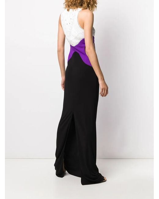 Emilio Pucci Purple Colour Block Evening Gown