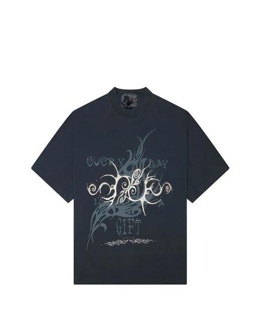 JUNGLES Blue Graphic-Print T-Shirt for men
