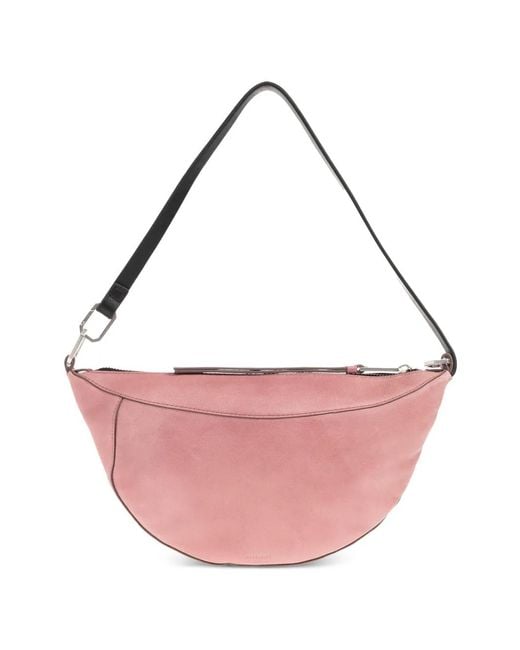 AllSaints Pink Luna Zip Lambskin Shoulder Bag