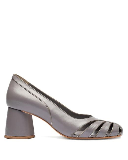 Sarah Chofakian Gray Cut-Out-Pumps mit Trichterabsatz 50mm