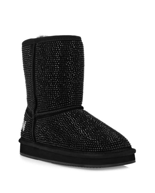 Philipp Plein Black Crystal-Embellished Boots