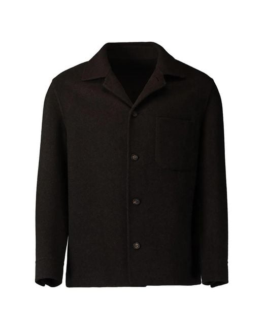 Eleventy Black Button-Fastening Chest-Pocket Jacket for men