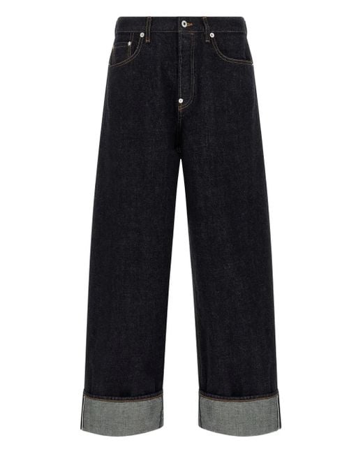 KENZO Blue Turn-Up Jeans for men