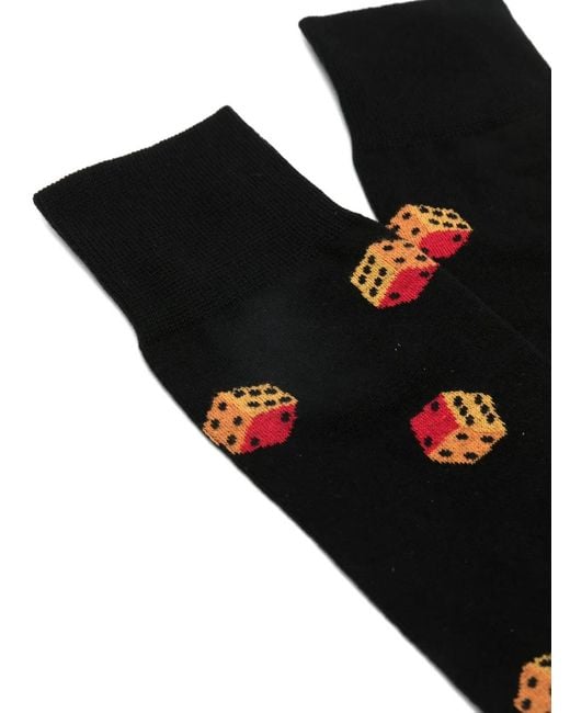Paul Smith Black Dice-Pattern Socks for men
