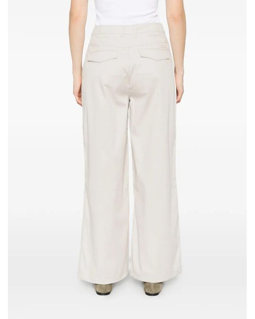 Alpha Tauri White Pantalon Pura V1.Y10.01 À Plis