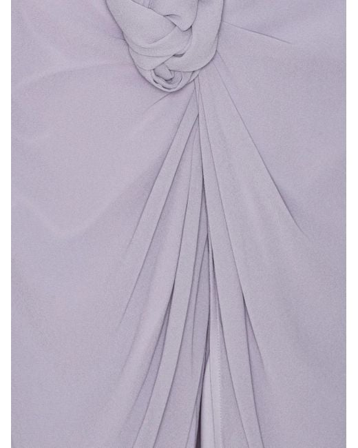 ROTATE BIRGER CHRISTENSEN Purple Knot-Embellished Crepe Skirt