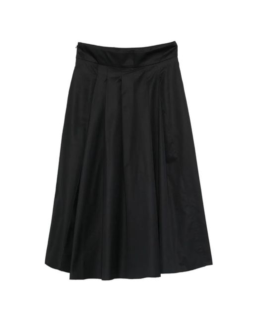 Susanne Bommer Black Pleated Midi Skirt