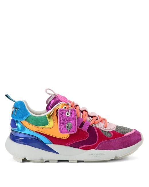 Kurt Geiger Kurt Runner Metallic-patch Sneakers Pink