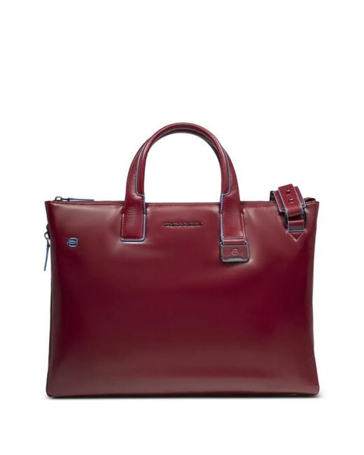 Piquadro Purple Leather Laptop Bag