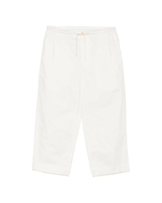 Hed Mayner White Drawstring-Waist Trousers