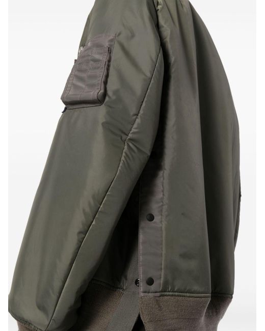 Sacai Green Zip-up Bomber Jacket for men