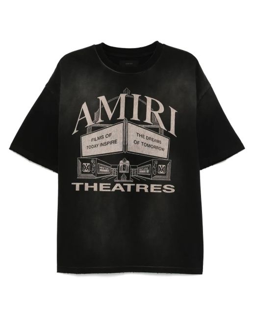 Amiri Black Oversized Theater Tee for men