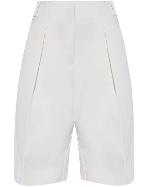 Jacquemus White High-rise Pleated Tailored Shorts