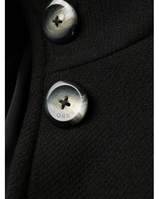 Herno Black Stylish Wool Blend Coat