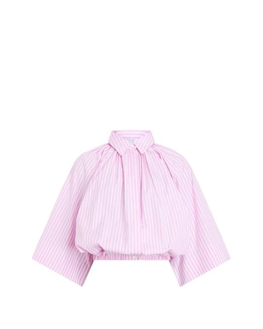 Patou Pink Cropped Striped Shirt