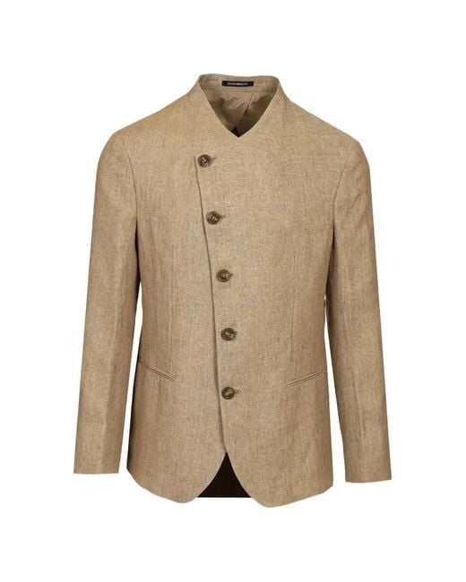 Emporio Armani Natural Blazer À Boutonnière Croisée for men