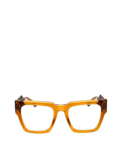 Etro Orange Brille Mit Eckigem Gestell