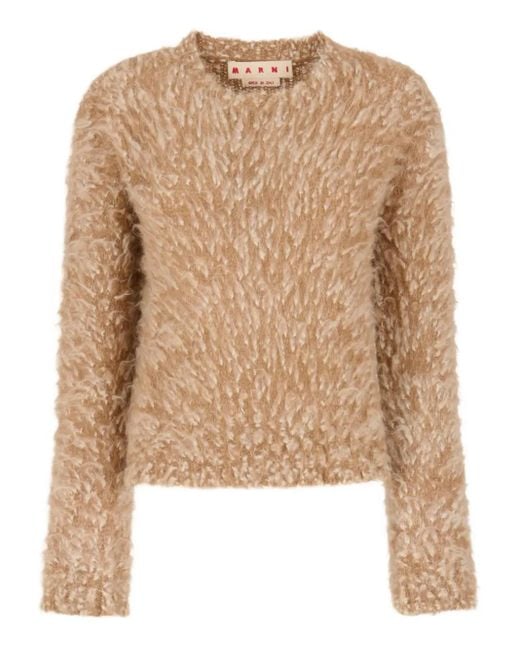 Marni Natural Bouclé Alpaca Sweater