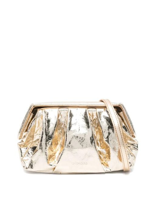 THEMOIRÈ Natural Pleated-Metallic Clutch Bag