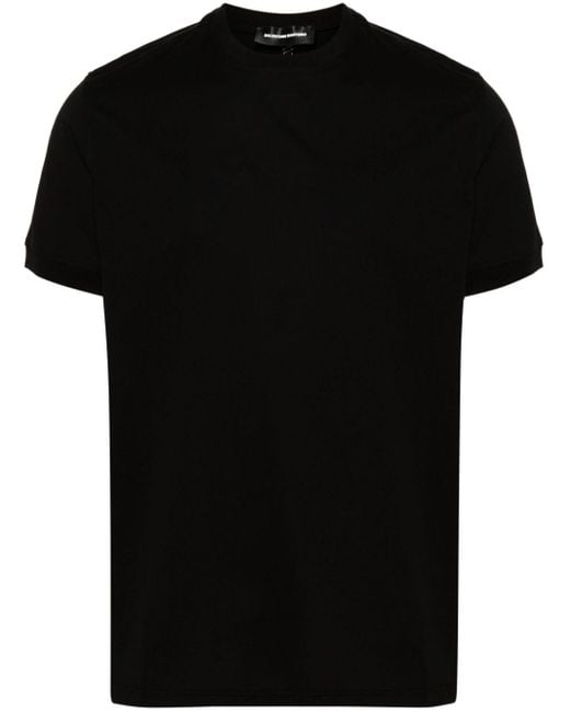 Salvatore Santoro Black Logo-embroidered Cotton T-shirt for men