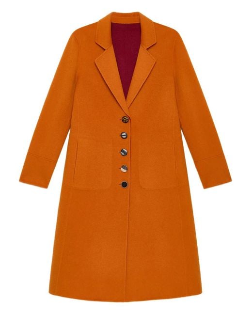 Maliparmi Orange Button-Detailed Coat