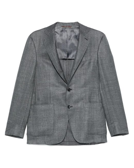 Canali Gray Single-Breasted Blazer for men