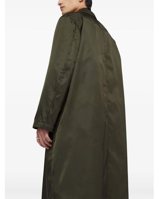 Jil Sander Green Button-Up Raincoat for men