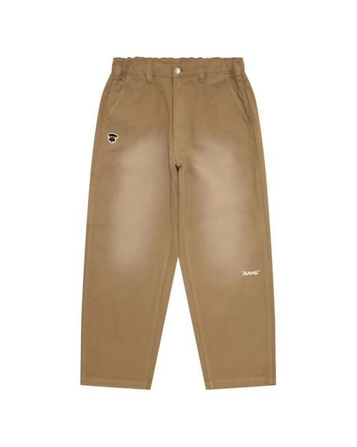 Aape By A Bathing Ape White Logo-Patch Trousers for men