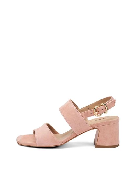 Frau Pink Block-Heel Suede Sandals