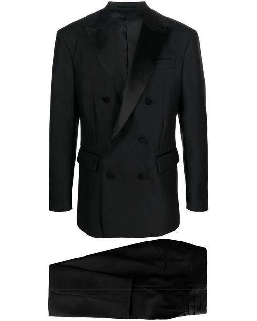 DSquared² Black Double-Breasted Peak-Lapel Suit for men