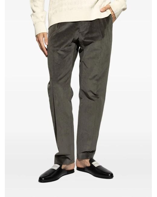 Rag & Bone Gray Pleated-Front Corduroy Trousers for men