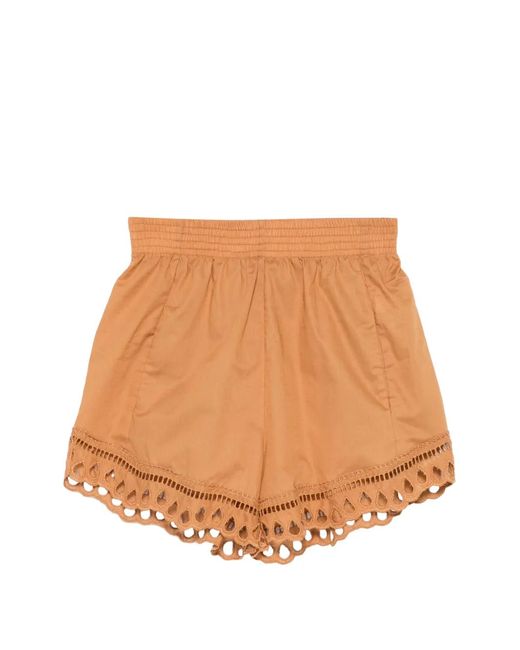Ermanno Scervino Natural Broderie-Anglaise Shorts