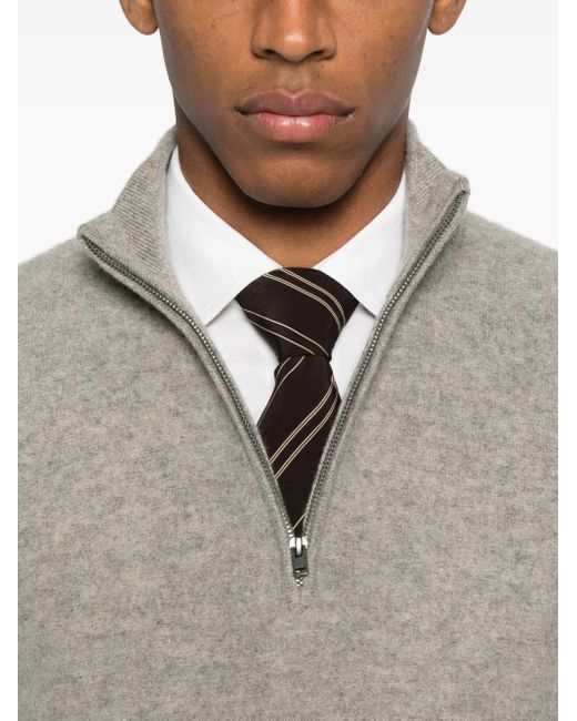 Vince Gray Zip Mock-Neck Sweater for men