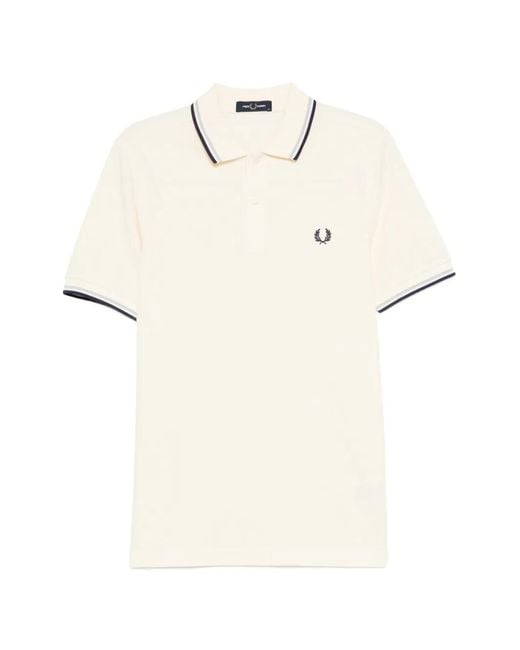 Fred Perry White Twin Tipped Polo Shirt for men