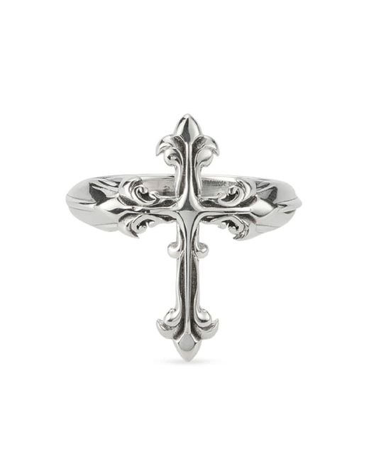 Anello con croce Fleury di Emanuele Bicocchi in Metallic