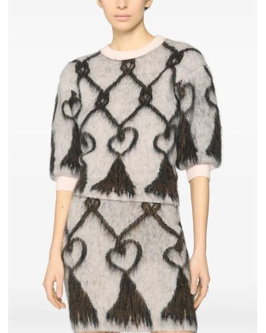 Genny Gray Patterned Sweater