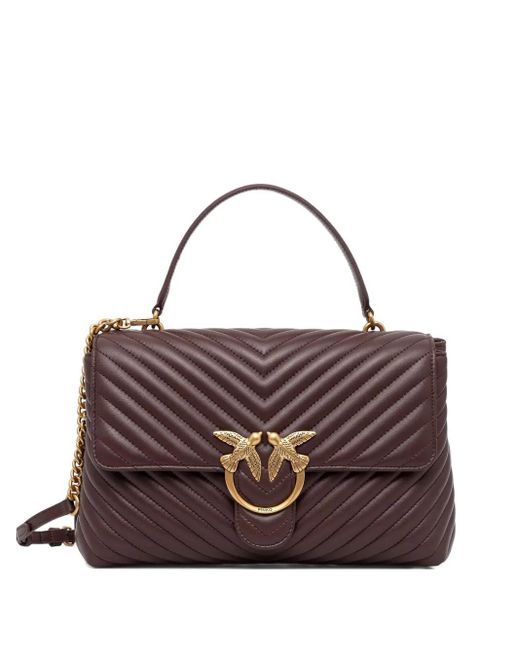 Pinko Purple Love Lady Puff Chevron-Quilted Satchel