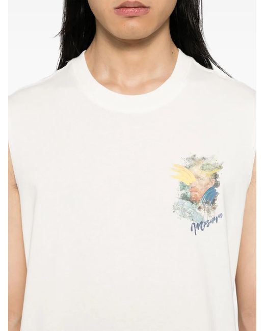 Musium Div. White Graphic-Print Vest for men