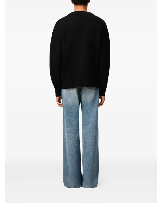 AMI Wollen Vest Met Logo in het Black