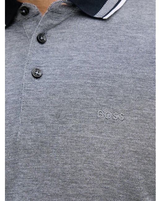 Boss Gray Long-Sleeve Polo Shirt for men