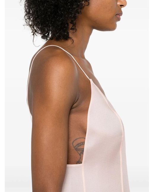 Khaite Pink Tully Midi Dress